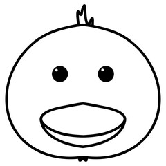 Animal faces vector for decorate. Duck face.