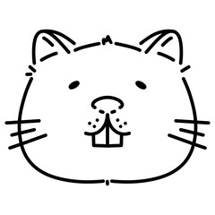 Animal faces vector for decorate. Hamster face.