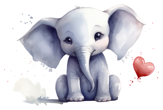 PNG Elephant animal mammal heart.