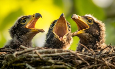 The nest has baby eagles 