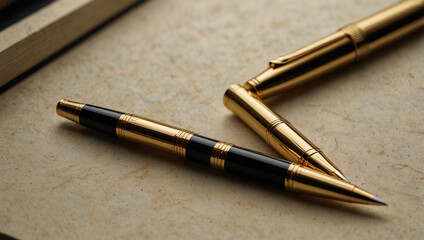 A black and golden pen 