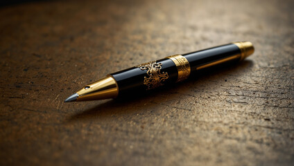 A black and golden pen 