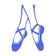 A pair of blue ballet shoes
