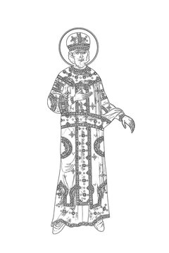 recommend clip art: Saint Constantine. Coloring page on white background