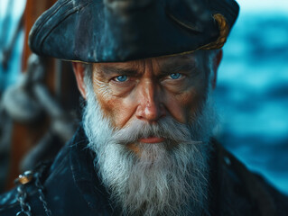 Captain Ahab, character from Herman Melville's "Moby Dick" book - Generative AI