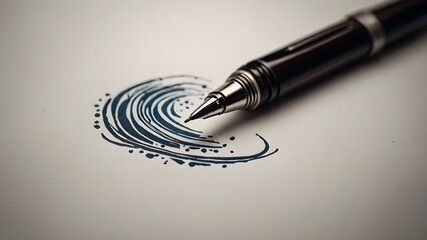 fountain pen writing on the paper