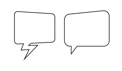 Outlined blank chat bubble set. Suitable for design element of communication label, information chat bubble, and text message balloon template.