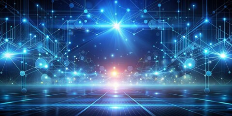 Obraz premium Futuristic background of illuminated lights with a technological and communication theme, technology, communication