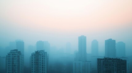 Obraz premium A city during a smog alert, with residents advised to stay indoors