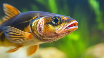 Obraz premium A close-up of a fish with visible deformities caused by polluted water