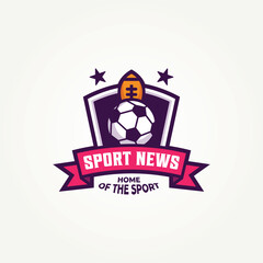 sport news icon logo vector illustration design. simple modern sports news website logo concept