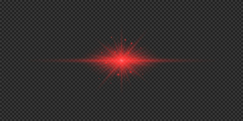 Red horizontal light effect of lens flares