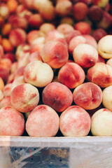 Pile of fresh organic peaches