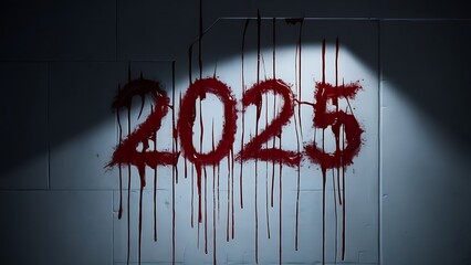 2025 bloody happy new year concept design illustration