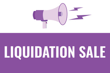 liquidation sale button, banner, label, template for website. liquidation sale text with colorful megaphone icon
