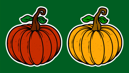 Vector Illustration of a Pumpkins in Comic Style