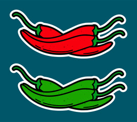 Vector Illustration of a Chili in Comic Style