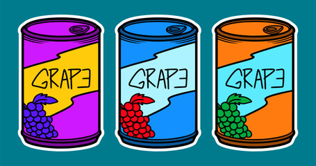 Obraz premium Vector Illustration of a Grape Juice Can