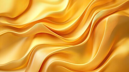 Fototapeta premium Abstract 3D golden yellow background with smooth waves and flowing lines, perfect for dynamic and modern designs.
