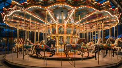 Fototapeta premium Carousel Horses in Motion.