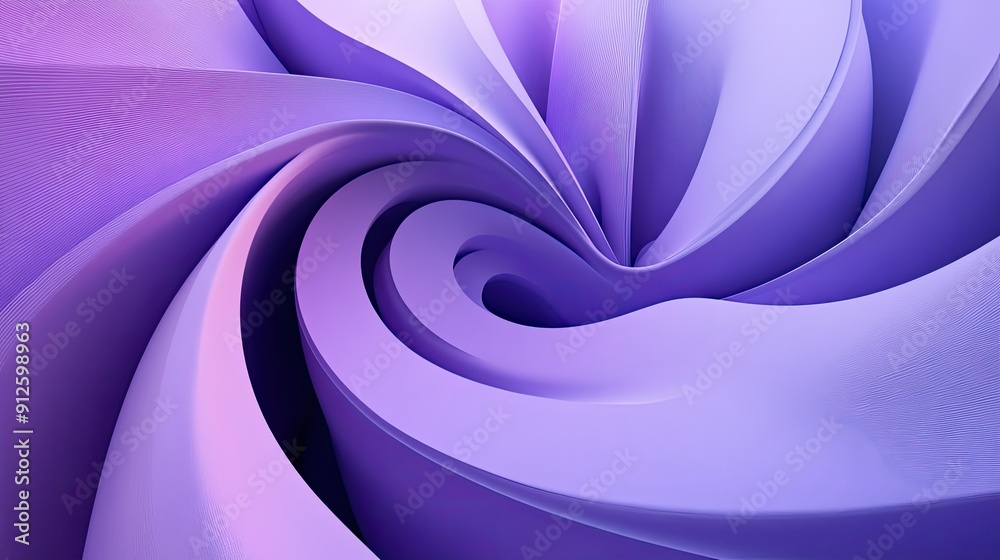 Poster abstract 3d purple background with soft, swirling shapes creating a calming and elegant visual effec
