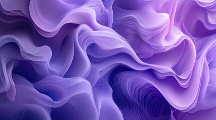 Obraz premium Abstract 3D purple background with soft, swirling shapes creating a calming and elegant visual effect.