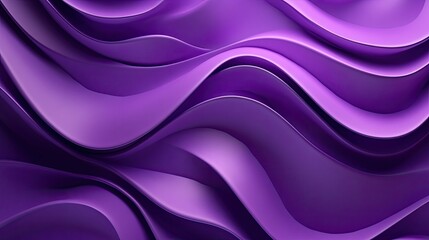 Fototapeta premium Abstract 3D purple background with wave-like formations and subtle metallic sheen.