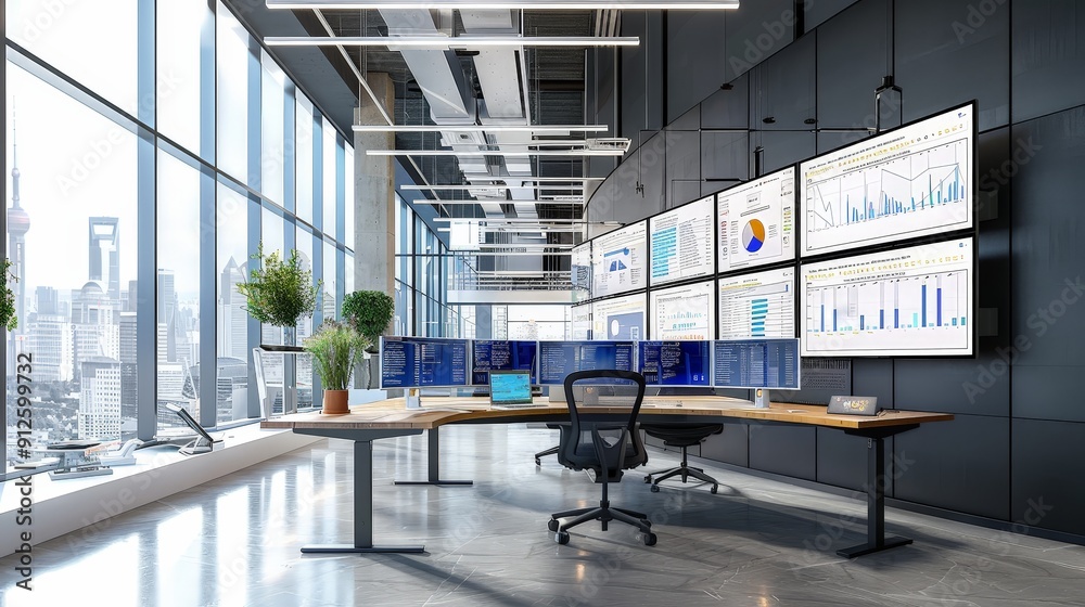Poster the integration of digital display screens and interactive workstations in modern workbenches enhanc