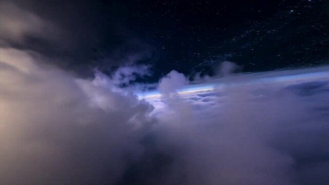Hyperspeed Flight Through Clouds into Earth's Orbit