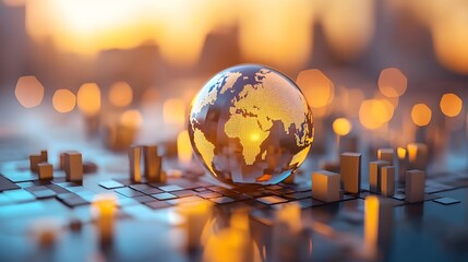 Global Economy Analysis with World Map and Financial Data Visualization