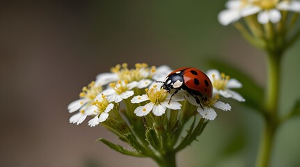 Seven Spot Ladybird on Flower.generative.ai 