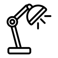 lamp study line icon