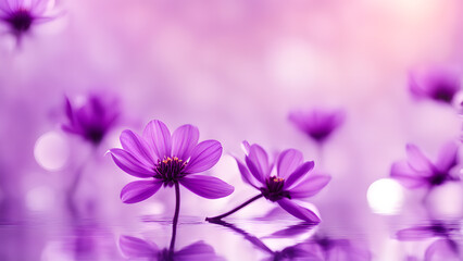 Obraz premium A close up of a bunch of purple flowers with a purple background