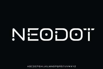 Modern decorative digital dots style alphabet display font vector
