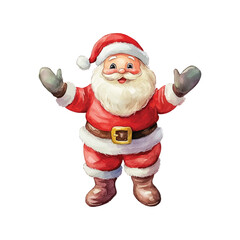 cute santa claus watercolor illustration