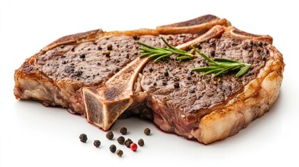 Grilled T-bone Steak with Rosemary and Peppercorns