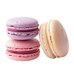 Macaron cookies isolated on transparent background  isolated on transparent background