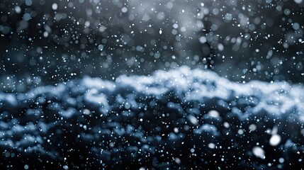 snowfall, stock imagery, on plain black background 