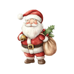 cute santa claus watercolor illustration