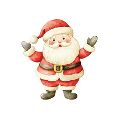 cute santa claus watercolor illustration