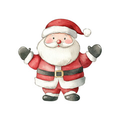 cute santa claus watercolor illustration