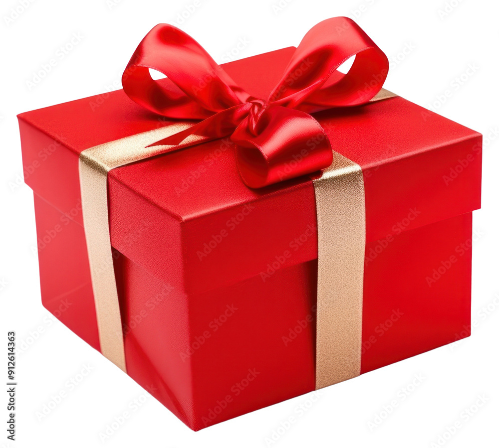 Poster png gift box red transparent background