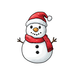 christmas snowman isolated on white background