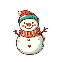 christmas snowman isolated on white background