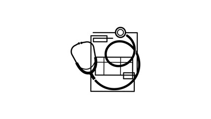 medical invoice, black isolated silhouette