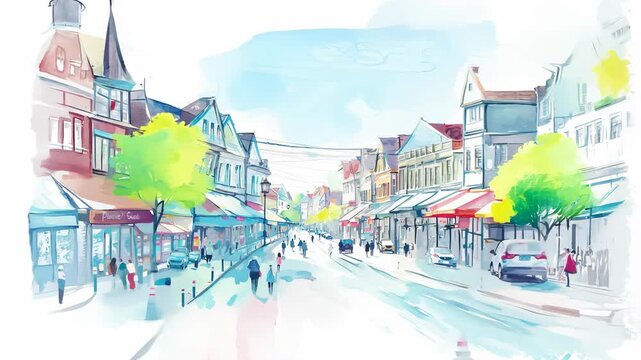 Dynamic sketch animation of modern cityscape transforming into detailed urban skyline, ideal for architectural presentations and urban planning