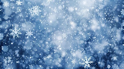 Obraz premium Snowflakes are falling heavily