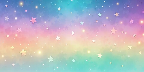 Obraz premium Abstract gradient pastel sky with colorful stars background, kawaii, colorful, sky, stars, abstract, gradient, pastel, comic