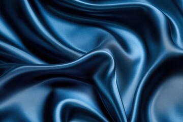 Fototapeta premium luxurious blue satin fabric draped elegantly creating soft folds and highlights rich deep tones and subtle sheen evoke opulence and sophistication in a timeless composition