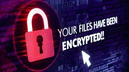 Closeup  image of Ransomware attack, your files have been Encrypted 